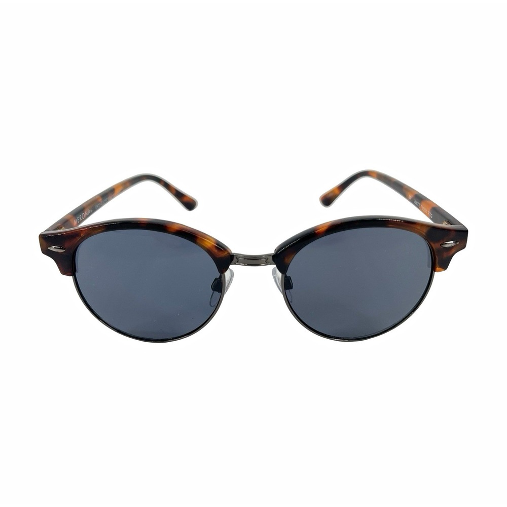 Merona Tortoise Round Sunglasses Dark Gray Lenses Retro Clubmaster Style